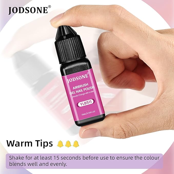 JODSONE Airbrush Gel Nail Polish Set 20 Colors No Dilution Strong Coverage for Ombre French Nail Art Design Nail Airbrush Paint Gel Nail Polish Ideal for Home Salon Use