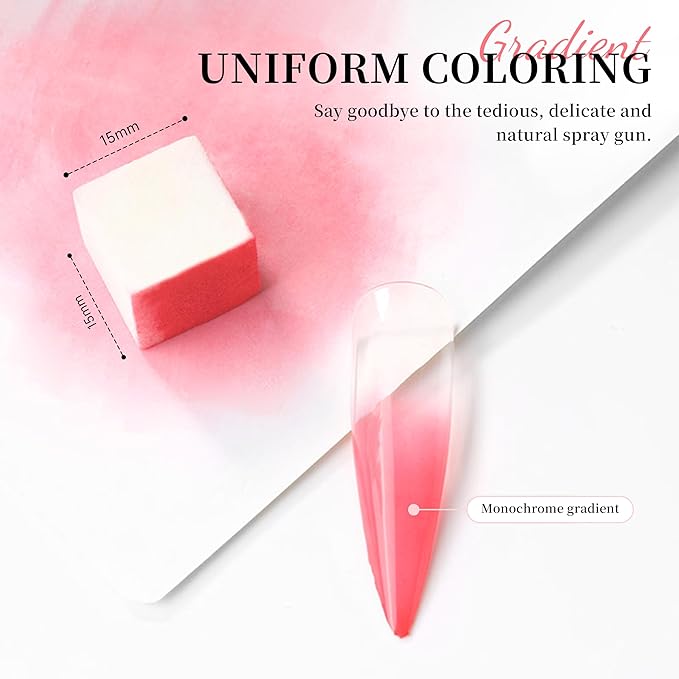 Nail Sponges Set for Ombre Gel 0.7inch 1.5CM Big Nail Sponges 100PCS Nail Art Tools Set With Grabbing Pen for person DIY Nails Painting Gradient Colors at Home Nail Technician Salon