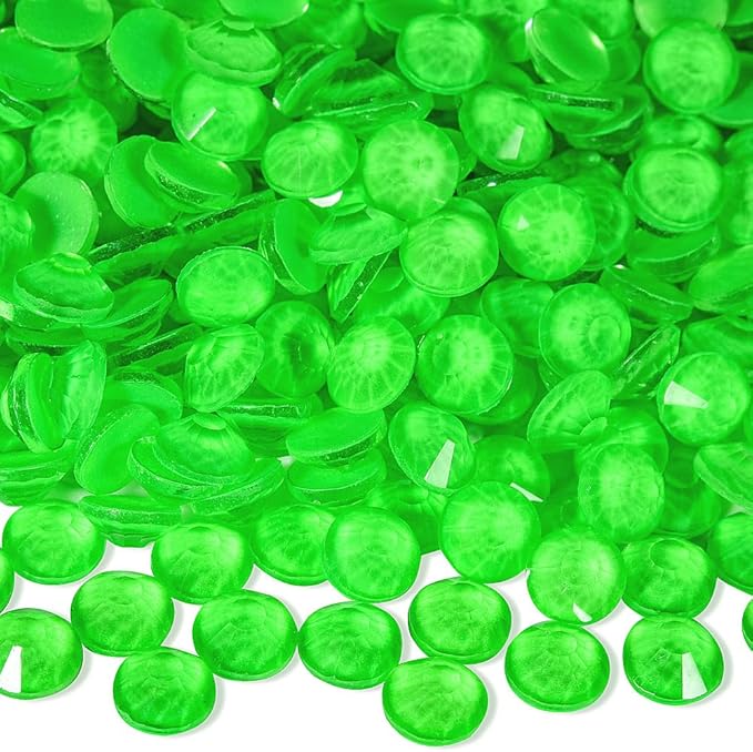 Blinginbox Flatback Rhinestones Round Gems, 1440pcs Luminous Series Glass Stones Neon Gems Non Hotfix Crystal Rhinestones for Nail Charms Crafts Clothes Tumblers,New Emerald Neon,SS16.