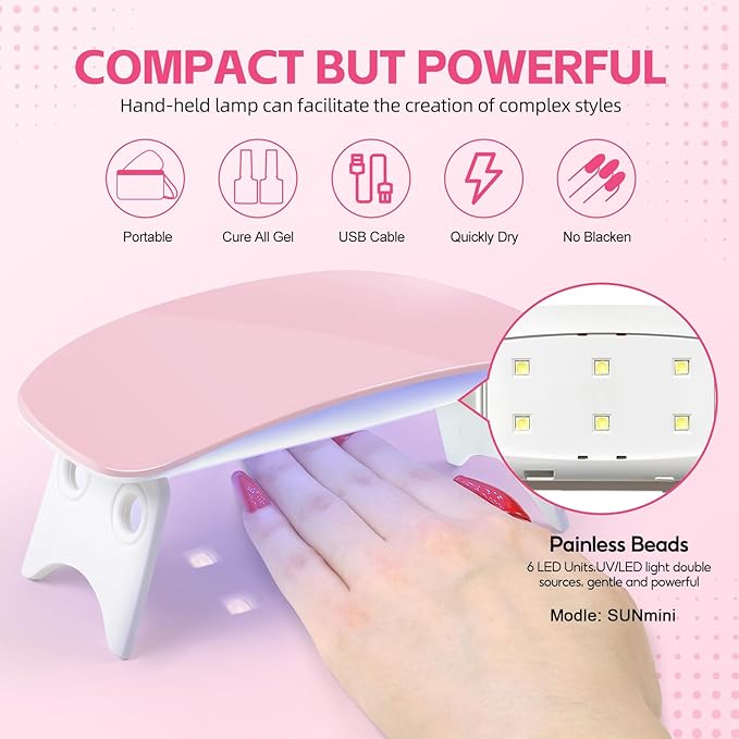 COSCELIA Acrylic Nail Kit for Beginners with Everything Professional Nails Kit Acrylic Set with Drill and U V Light Glitter Powder Decorations Rhinstones DIY Gifts for Women