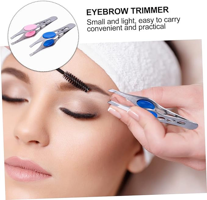 FRCOLOR 12pcs Eyebrow Clips Eyebrow Tweezers for Precise Hair Removal and Lightweight and Easy to Carry