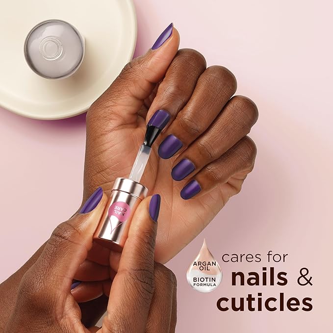 Sally Hansen Color Therapy Nail Polish | Biotin, Argan Oil, Long Lasting, Healthy Nails, Nail Strengthener, Opaque | 454 Dressed To Chill | Baby Blue Nail Color