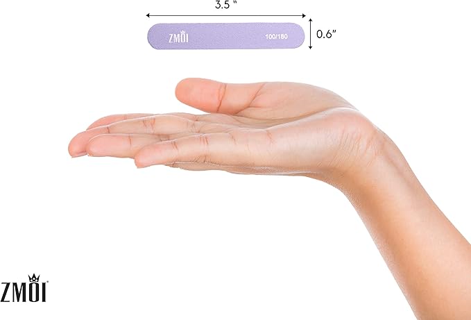 Professional Mini Nail File – 12 Stylish - Practical Fingernail File Pack for Natural and Acrylic Nails 100/180 Emery Boards (Macaroon Color)