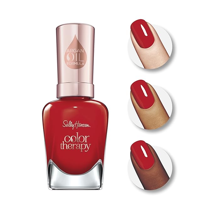 Sally Hansen Color Therapy Nail Polish, Red-iance, 1 Count (Pack of 2)