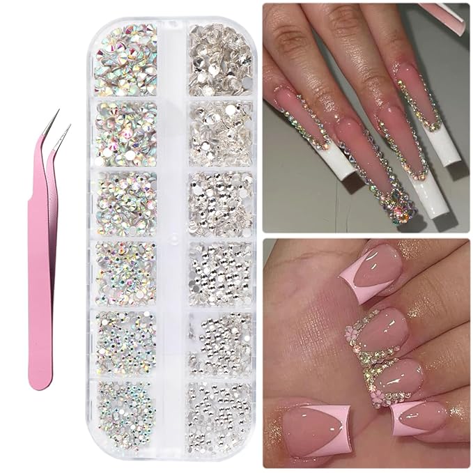 Nail Design Kit - Art Brushes, Dotting Tools, 3D Flowers & Charms, Gold Leafs, Butterfly Stickers