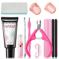 Cuticle Remover Kit: 11Pcs Nail Manicure Kit with Gentle Cuticle Remover Cream, Cuticle Oil, Cuticle Trimmer, Cuticle Pusher, Nail File and Buffer Set, Perfect for Women’s Home & Salon Nail Care Prep