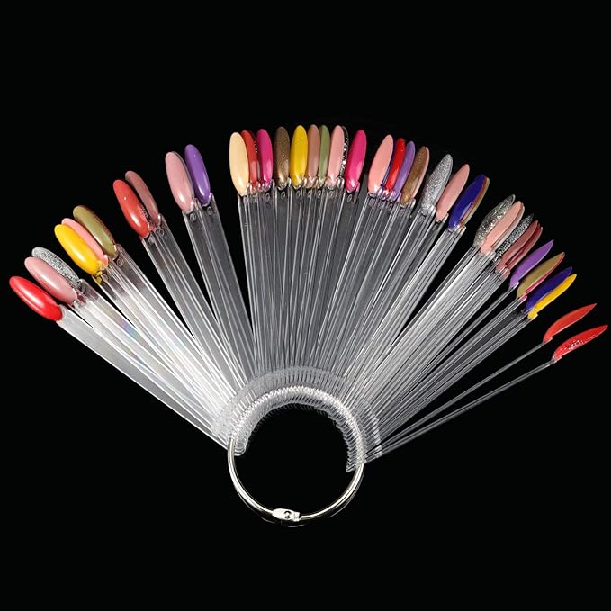ZOENHOU 150PCS Transparent Nail Sticks, Plastic Nail Polish Sticks Nail Color Display Practice Nail Art Sample Sticks for Professional Use, Home DIY