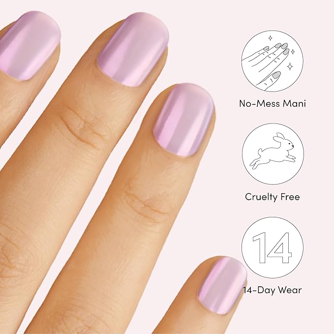 Dashing Diva Glaze Nail Strip Duo - Cotton Candy Collection - Unicorn Glaze & Cotton Candy Glaze - Long Lasting, Chip Resistant, Semi-Cured Gel Nail Strips - Contains 2 Colors