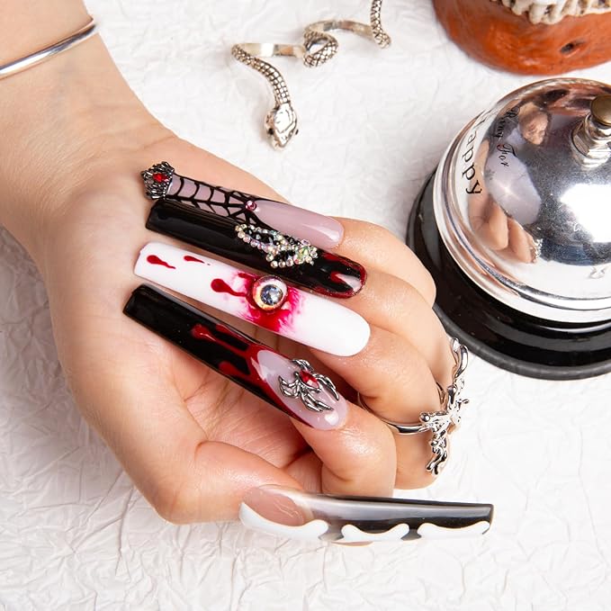 LOVFUL Press on Nails Final Destination | Handmade with Full Covered Crystals | Reusable Fake Nails | Square | H133-S, pink