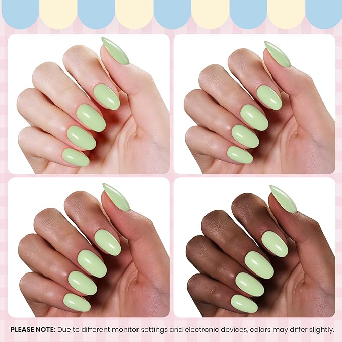 Beetles Mint Green Gel Nail Polish - Taste of Spring Matcha Mousse Pastel Green Gel Polish, Same Color Bottle, Soak Off UV LED Pastel Nails Art, Manicure Salon DIY Spring Nails for St Patricks Day