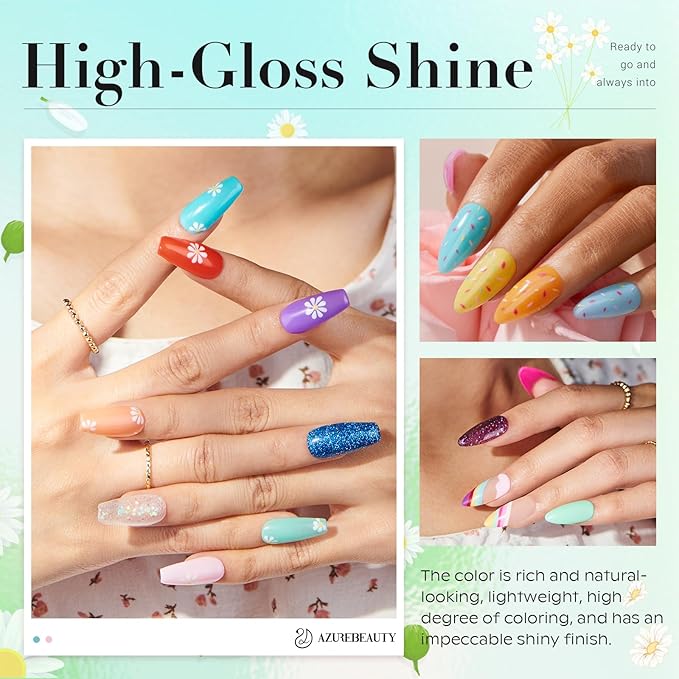 AZUREBEAUTY 31 Pcs Dip Powder Nail Kit Starter, Spring Summer 20 Colors Glitter Neon Pink Blue Green Dipping Powder Liquid Set with Top/Base Coat Activator for French Nail Art Manicure DIY Salon Gift