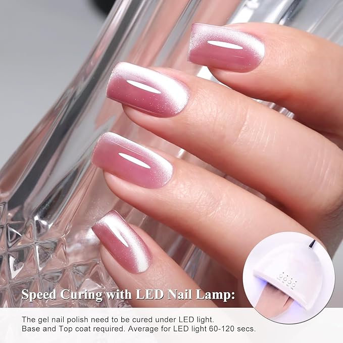 Imtiti Cat Eye & Glitter Gel Nail Polish Set with Magnet, 6 Colors 10ml Gel Polish Set,UV/LED Curable, Soak Off, Sparkling Magnetic Effect Manicure Kit, Gift for Women
