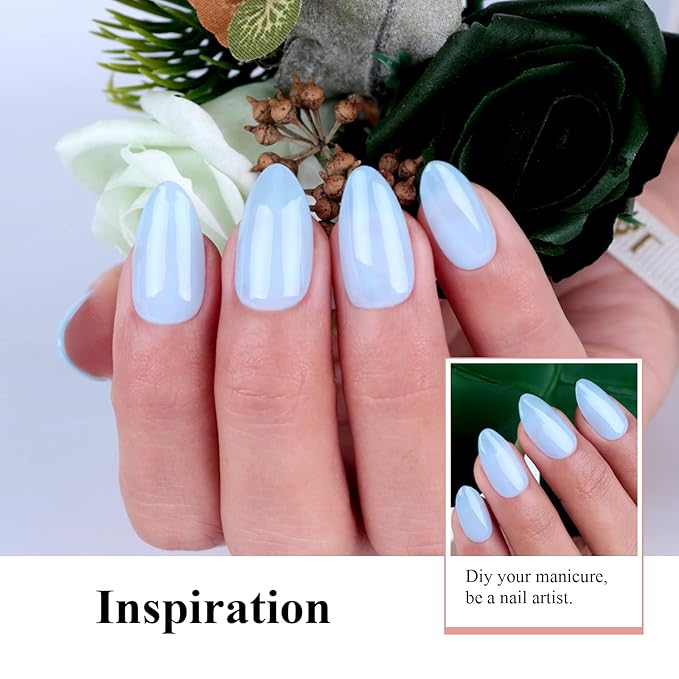 Imtiti Gel Nail Polish, 0.5 Fl Oz, Light Blue, JY-Jelly, Non-Toxic, Glossy Finish, DIY Nail Art Starter Kit