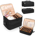 OCHEAL Nail Polish Organizer, Holds Nail Lamp and 45+ Bottles,3 Usage Modes Detachable Nail Storage Bag Travel Nail Tech Case Holds Nail Kit Stuff Manicure Tools -Black