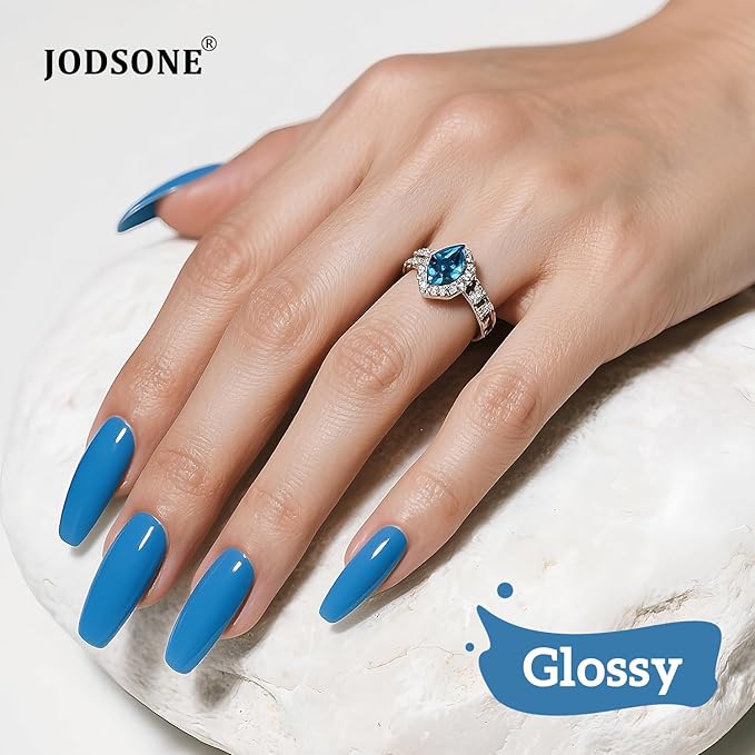 JODSONE Blue Gel Nail Polish 16.5ml Blue Gel Polish High Gloss Soak Off U V Manicure Salon DIY at Home