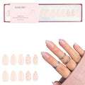 Kiara Sky Press On Nails | XPRESS PRO 100% Acrylic Nails | 30-Piece Kit Includes Nail Glue, Cuticle Pusher, File & Prep Pad | Short Almond - Subtle Hint