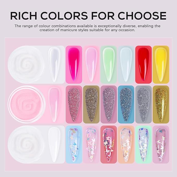Acrylic Nail Kit for Beginners: Professional Acrylic Powder Set with Everything for Starter - U V Light Nail Drill and Liquid - Full Tools Decoration Tech Gifts for Home Salon Women