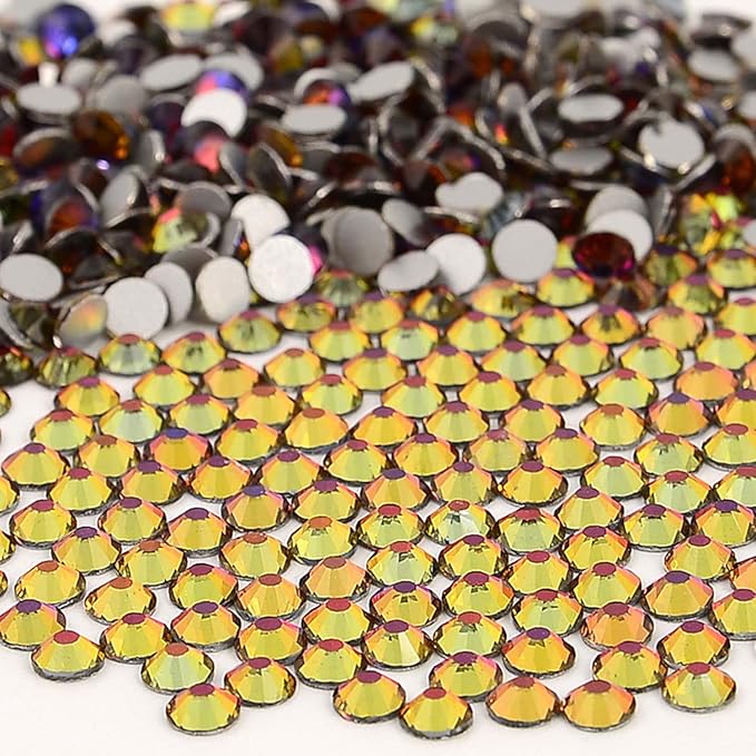 NCB Nancybeads 3000pcs Flatback Round Glass Nail Art Rhinestones Crystal for DIY Making Accessories Shoes, Clothes, Face Art, Bags, Manicure (Blue Volcanic, SS3 3000pcs)