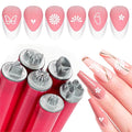 6 Pieces Nail Art Stamp Pen Set Butterfly Flower Heart-Shaped Design Nail Stamping Pens Nail Stamp Tools Nail Art Stamps for Women Stamps for Ink Pads and Flat Surfaces