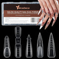Nicedeco Poly Extension Gel Dual Nail Forms, 120pcs Nail Molds for Builder Extension, 5 Style 12 Size Dual Forms for Gel Nail Tips Nail Art Design Salon DIY Kit 1