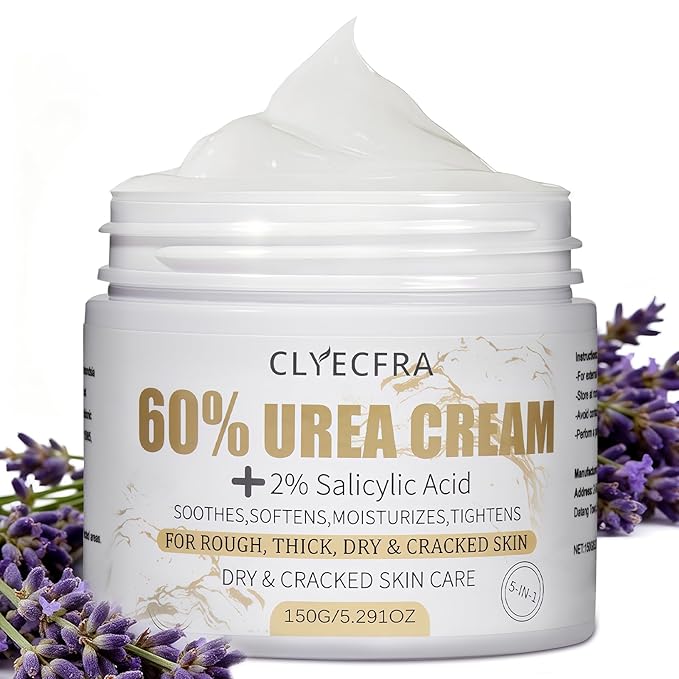 5-in-1 60% Urea Cream with 2% Salicylic Acid, Urea Cream 60 Percent for Feet & Hands- Maximum Strength Moisturizer for Rough, Dry, Thick & Cracked Skin, Callus Remover, Deep Hydration, 150g