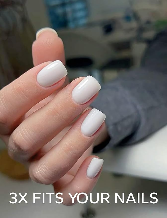 Nail Polish Strips – 32PCS UV Free Salon Quality Wraps, Long Lasting Gel Nail Stickers for Women (Ethereal White)