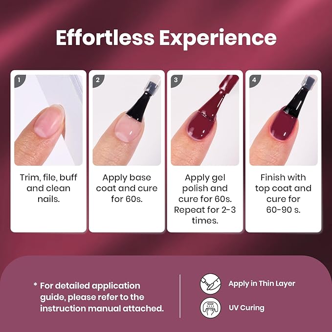Beetles Purple Gel Nail Polish Set - 6 Colors Muse Of Midnight Deep Dark Light Purple Glitter Cat Eye Spring UV Led Needed Soak Off DIY Salon Home Nail Art Easter Gifts for Women
