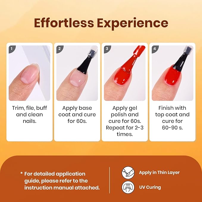 beetles Orange Gel Polish Set - 6 Colors Bright Yellow Coral Peach Orange Gel Nail Polish Set Twilight Warmth Collection Uv Gel Nail Art Manicure Gift for Women