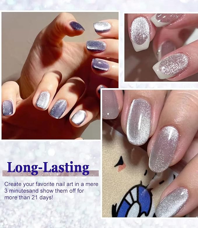 Major Dijit Cat Eye Gel Nail Polish Glitter Holographic Gel Polish with Magnet 15ml 9D Wide Translucent UV Cateye for Nail Art