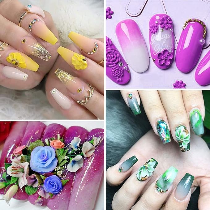 EBANKU 12 Colors Sculpture Painting Nail Gel Set, 3D Nail Carved Gel Sculpture Creative DIY Decoration Painting Glue with Tools, Silicone Pen, Cuticle Pusher and Carving Brush