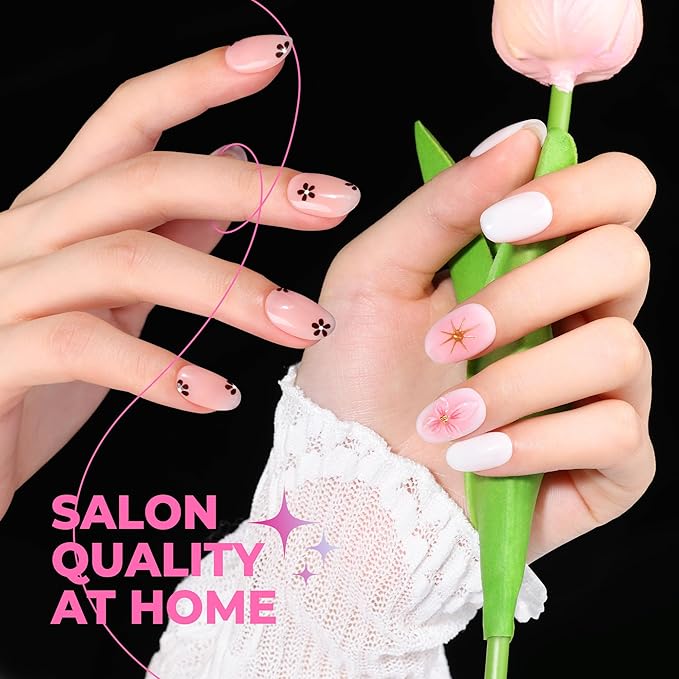 UNA GELLA Short Oval Nail Tips, 510Pcs 15 Sizes Pre-Buffed Full Cover False Nails, No File Needed Inner Matte Soft Gel Nail Tips, Clear PMMA Soak Off Acrylic Nail Extensions for DIY Home Salon