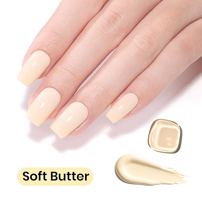 Beetles Pastel Yellow Gel Nail Polish - Soft Butter Yellow Gel Nail Polish, 15ML/0.51Fl Oz. Same Color Same Bottle, Soak Off UV LED Lamp Pastel Nails Art, Long-Lasting Manicure Salon DIY Spring Nails
