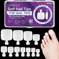 AIMEILI Fake Toenail Tips - 550pcs 10 Sizes White Full Cover Toe Art Nails Gel Nail Extensions for Foot Manicure Women Nail Salons and DIY