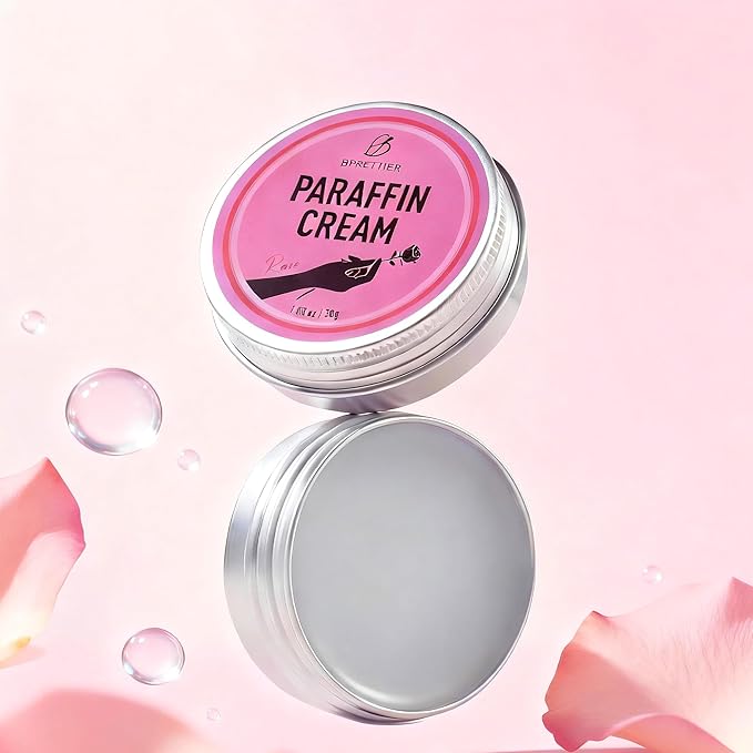 Cold Paraffin Wax Cream for Hands and Feet, Shea Butter Cuticle Balm, Rose Scent Home Spa, No-Heat Moisturizing Mask