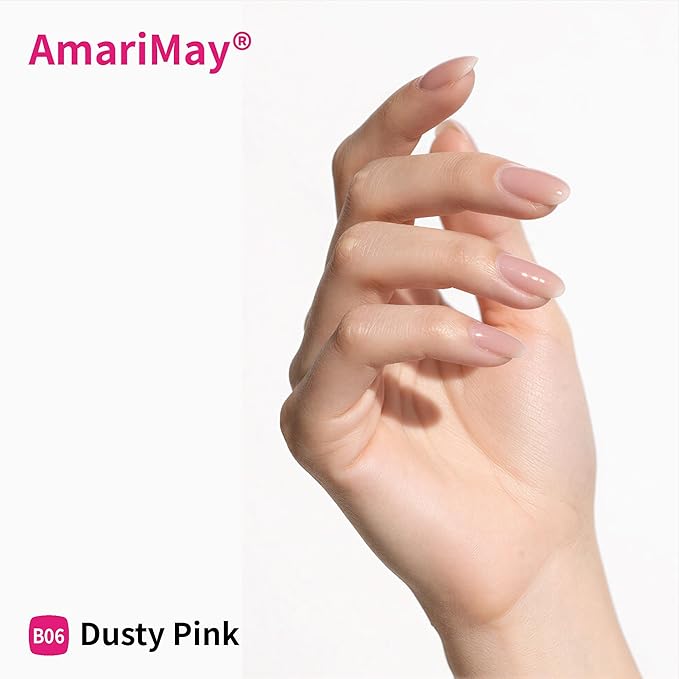 Color Rubber Base Builder Gel, 15ml, Dusty Pink, Sheer Nail Gel, 3-in-1 Soak Off Nail Strengthener UV/LED needed B06.