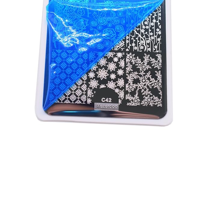 Mezerdoo 10pcs Nail Art Stamping Plate Skull Flower Mixed DIY Nails Image Stamp Stamping Plates Manicure Template for UV Gel Polish Painting
