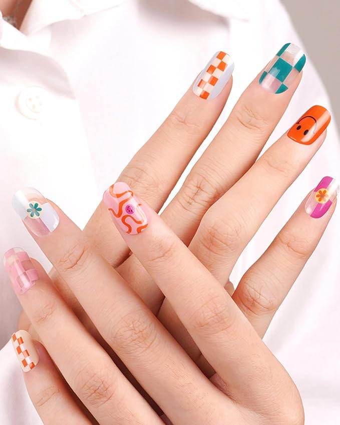 20pcs Semi Cured Gel Nail Strips Salon Quality DIY Wraps UV Light Required