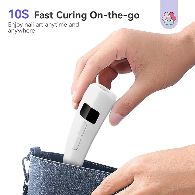 SAVILAND UV Nail Lamp for Gel Nail: 10s Fast Flash Cure Lamp Handheld U V Light 2 Lighting Modes Travel Mini Gel Light Rechargeable Cordless Portable LED Lamp for DIY Manicure Home