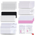 Press On Nail Tool Kit with Everything, Bebbtiy Press On Nail Prep Tool Kit Disposable Manicure Kit with Nail File, Nail Glue, Prep Pads, Adhesive Nail Tabs, Wood Stick, Packaging Bag (50pcs-white)