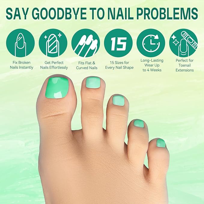 300PCS Polygel Nail Forms for Toes, Reusable Dual Forms for Poly Extension, Full Cover Molds for Acrylic Toenails Pedicure, DIY Nail Art at Home, Tonenails Builder Gel Forms