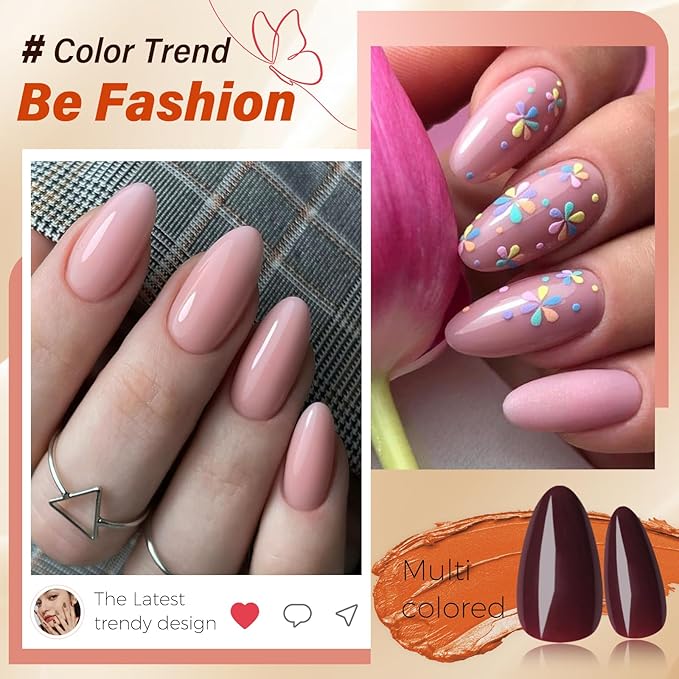 LoveOurHome 576pc Medium Press on Nails Almond Fake Nails Full Cover Acrylic Nails Press ons Nail Short Stiletto Glue on Nail Artificial Fingernail Almond Nail Tips 24 Colors for Women Girls Kids