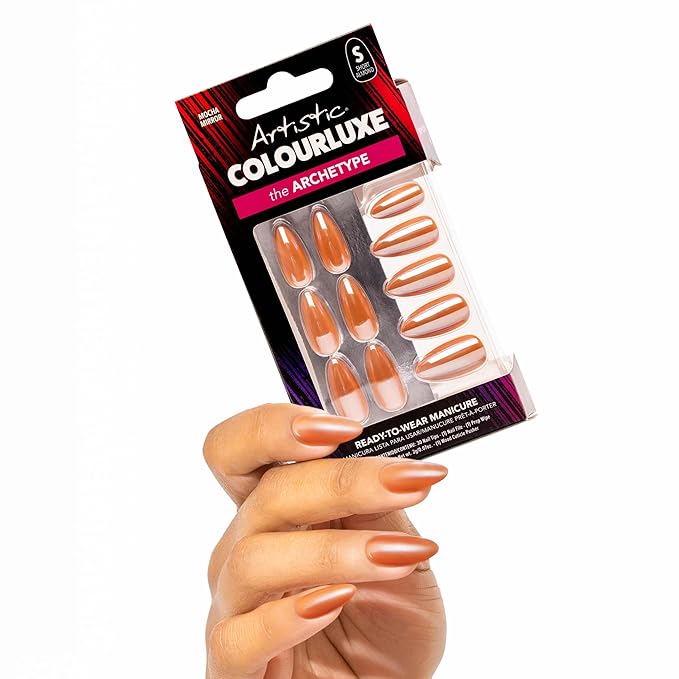 Artistic Colourluxe Press-On Tips - Kit Colourluxe Press-On Tips - Kits Nails - 30 Nails (Mocha Mirror, Kit)