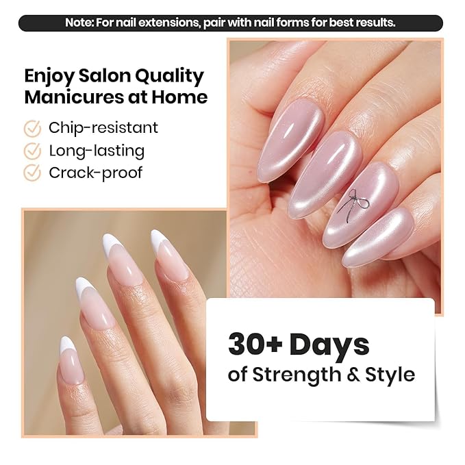 Beetles Builder Gel Set,Vitreous Radiance 3 Colors 8 in 1 Strengthening Apex Building Nail Extension with Base&Top Coat for Beginners DIY Salon at Home,Silver Cat Eye Gel Nail Polish,UV&LED Needed