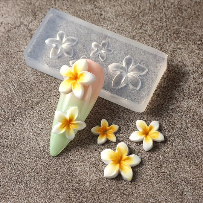 4pcs Silicone Nail Molds Small Flower Mould 3D Gel Nail Art Carving Templates Spring Summer Floral Manicure Tools