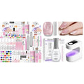 SAVILAND Acrylic Nail Kit for Beginners & One-Step Gel Nail Polish Kit: Lilac Haze 5-In-1 Cat Eye Gel Polish with U V LED Nail Lamp Magnet