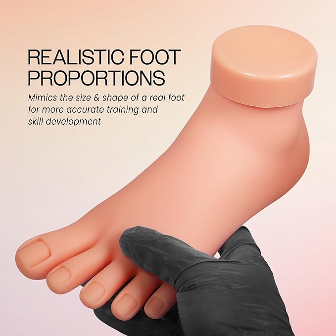 Venuse Practice Fake Foot Model Flexible Movable Soft Silicone Prosthetic Manicure Tool for Nail Art Train