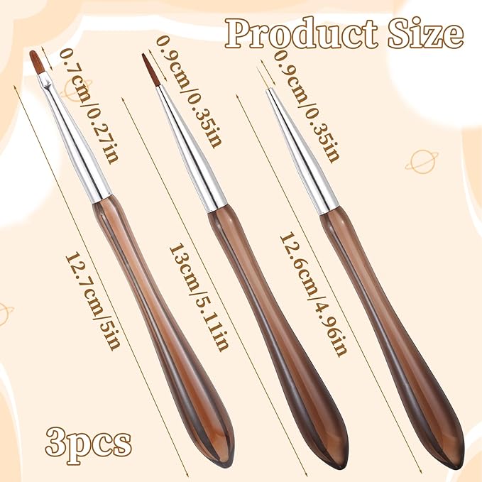 2PCS Nail Art Brushes, Flowers Drawing Pen Versatile Nail Drawing Pen NailTools Dual End NailPen Brush Acrylic Round Flat Painting for Petals Leaves and Intricate Art Designs