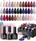 beetles Gel Polish Set 20 Colors Neutral Shimmer Red Nude Brown Gel Nail Polish Kit with Base Coat Matte Glossy Top Coat Soak off Uv Lamp Manicure Set Gift for Women Sophisticated Charm