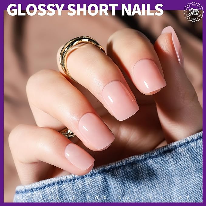 Teenitor Short Press on Nails, 312pcs French Nail Manicure Kit, False Nails with Design, French Tip Nails Extra Short Square Nails Press ons