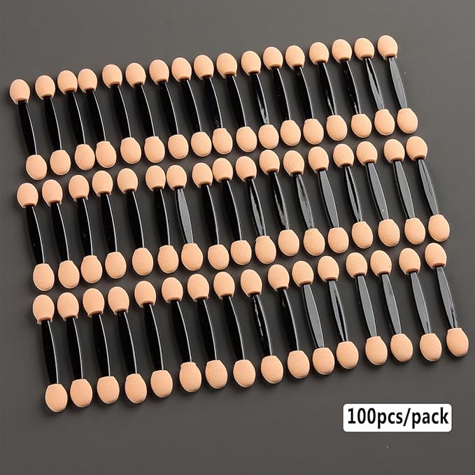 Disposable Eyeshadow Applicators, 100PCS Chrome Nail Powder Applicator Brush, Dual Side Eye Shadow Sponge Sticks, Nail Glitter Powder Pigment Pen Brush, Nail Art Applicator Tools